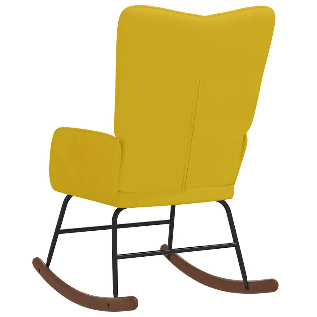 Sedia a Dondolo Giallo Senape in Velluto 327750