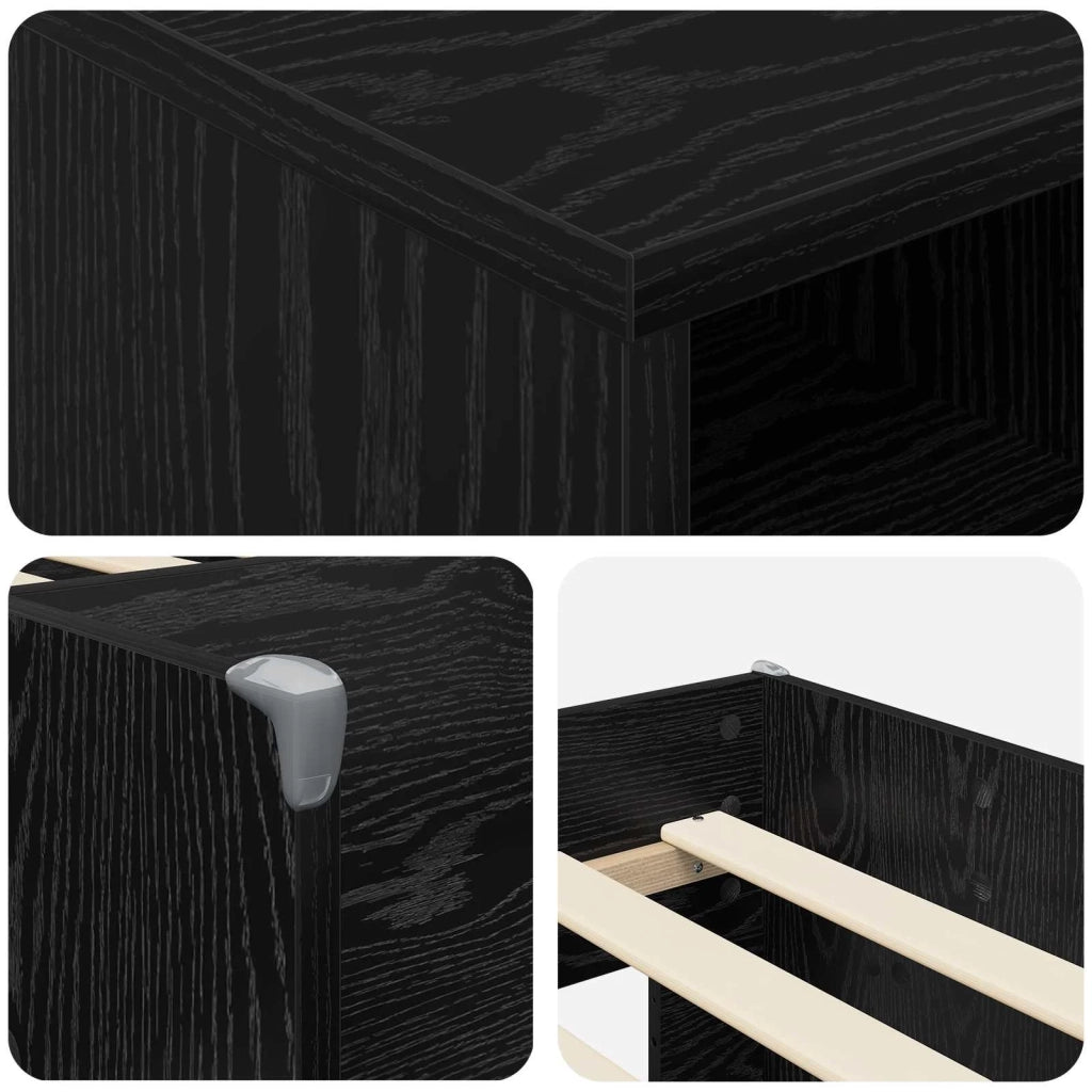 Struttura Letto Loft con Mobile 3 pz Rovere Nero 3423431
