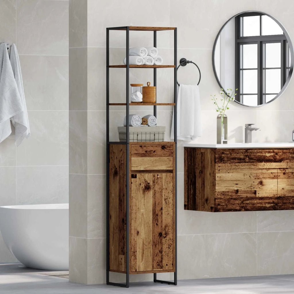 Mobile da Bagno con cassetto Legno vecchio 40 x 30 x 180 cm