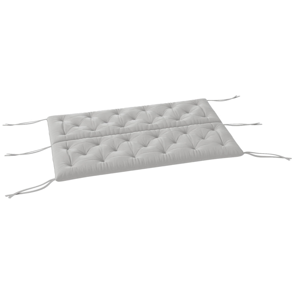 Cuscino per panca 150x98x8 cm in poliestere, grigio chiaro, con 6 lacci di fissaggio e imbottitura in schiuma