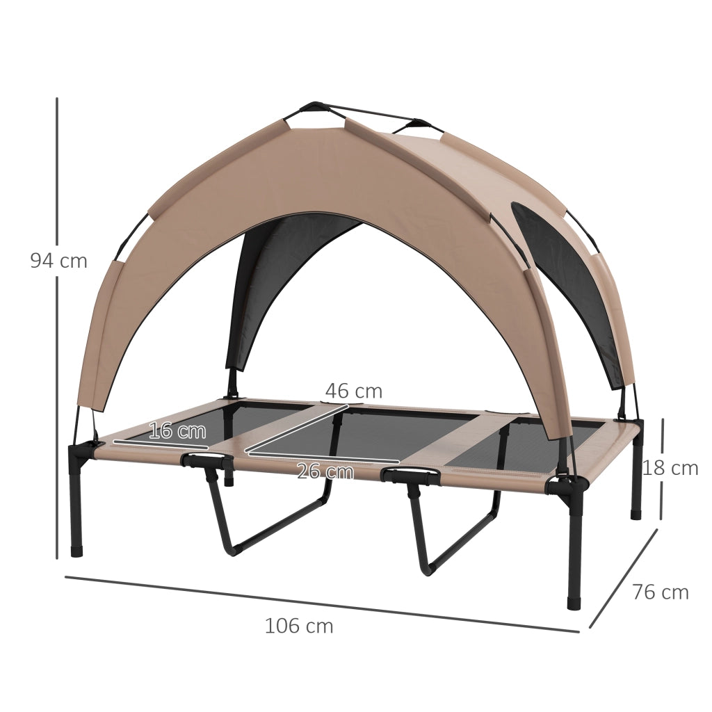 Letto per cani e gatti sopraelevato con struttura in legno e tela Oxford ¨C Minimal ¨C 106x76x94 cm marrone
