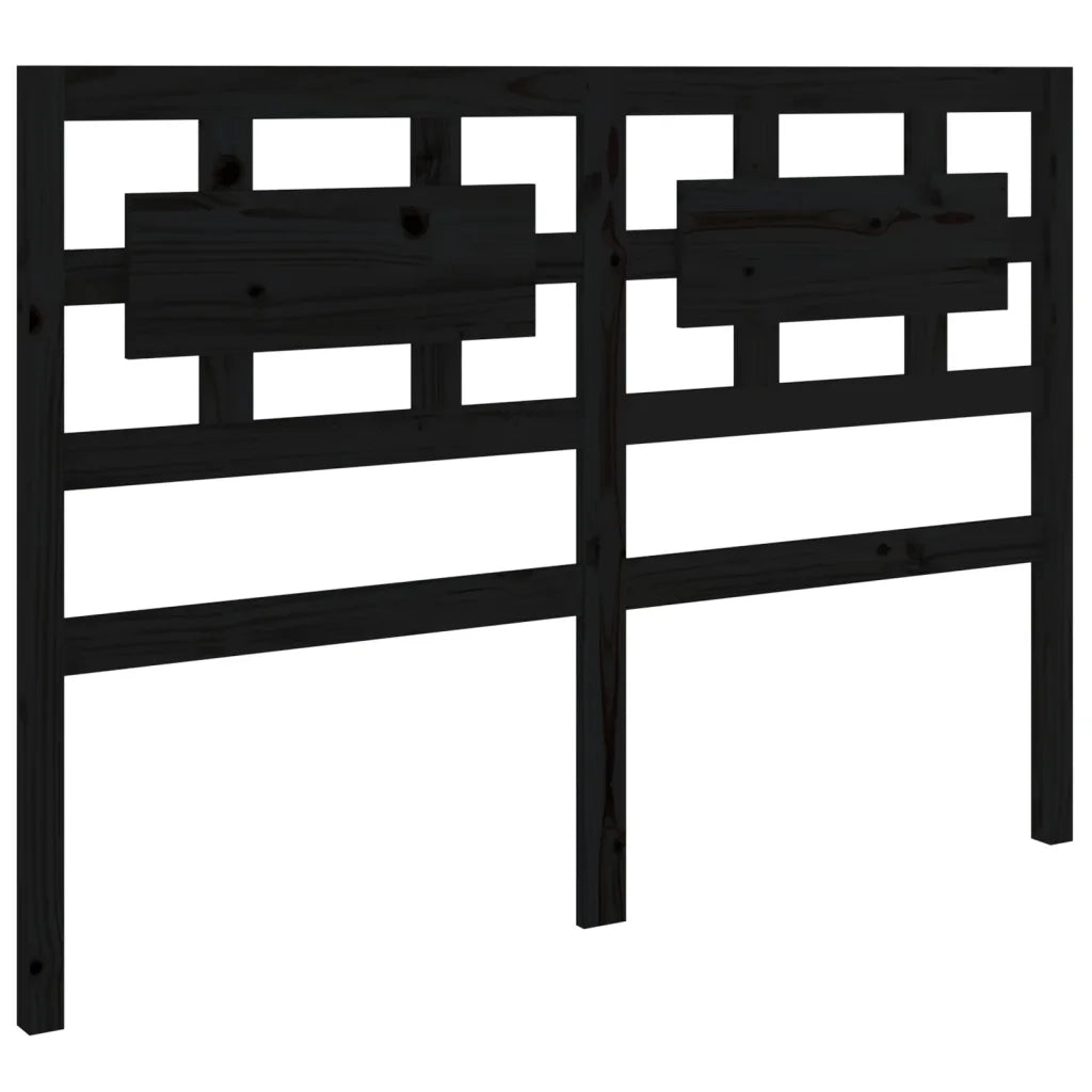 Testiera | Testata per Letto Nera 185,5x4x100cm in Legno Massello di Pino