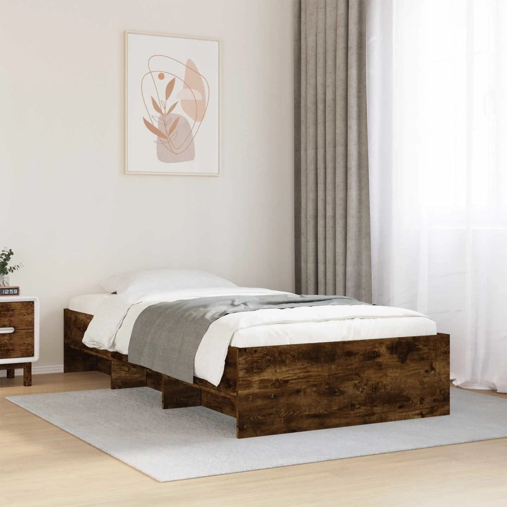 Struttura del letto con lo scaffale Rovere Fumo 80 x 200 cm 3429671