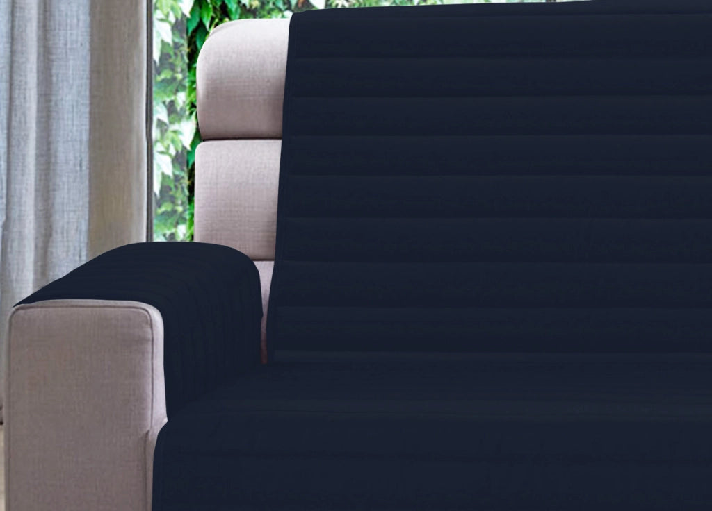 Copridivano Trapuntato Per Divani Con Penisola Modello Simpaty Colore Blu - 190 cm - Blu