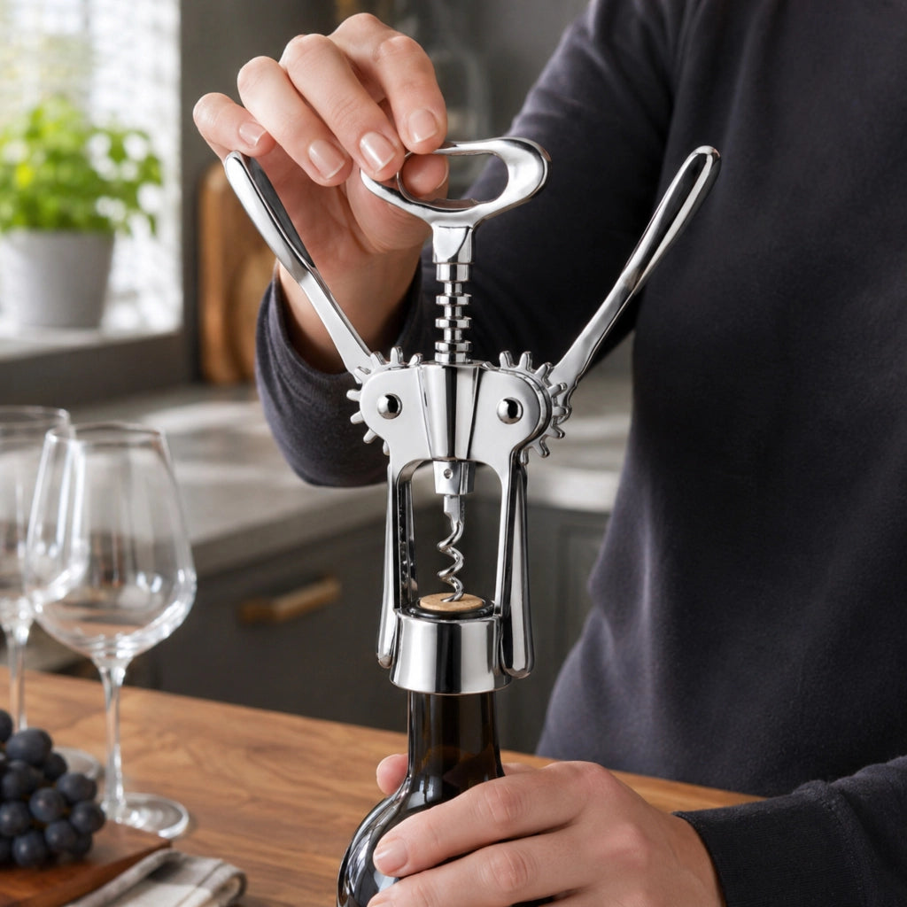 Cavatappi 2 in 1 per vino e birra KADAX, apribottiglie da cameriere in acciaio