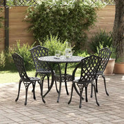 Set da Pranzo per Giardino 5 pcs Nero Alluminio 3334709