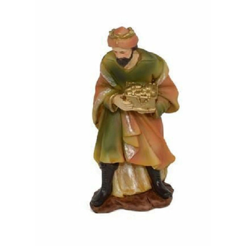 Trade Shop - Statuina Melchiorre 12cm Per Presepe In Resina Decoro Natale Natalizio Nativita' -