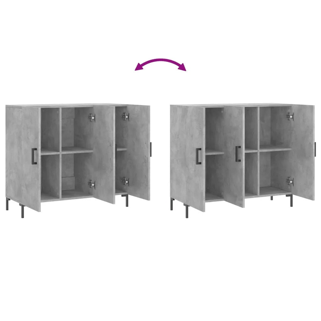 Credenza | Madia | Buffet da pranzo | Armadio da pranzo Grigio Cemento 90x34x80 cm in Legno Multistrato