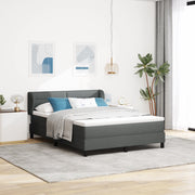 Letto a Box con Materasso, Grigio Scuro, 140x190 cm, Tessuto