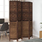 Divisorio Ambienti | Divider per stanze | Paravento 4 Pannelli Marrone Scuro Massello Paulownia
