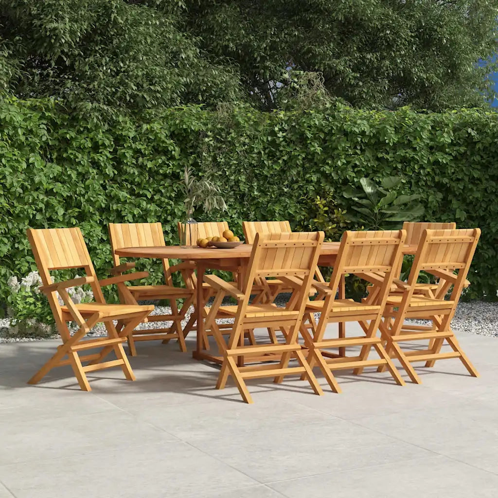 Sedie da Giardino Pieghevoli 8pz 55x61x90cm Legno Massello Teak