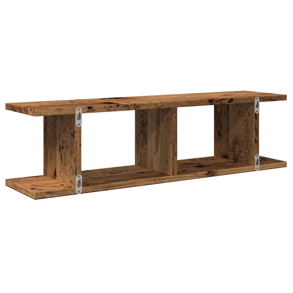 vidaXL Mensole da Parete 2pz Legno Vecchio 75x18x20 cm in Truciolato