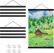 Set di posterliiste magnetiche da 3 A3 in legno 31 cm - neri con cordino e chiodi per stampare foto e opere d'arte