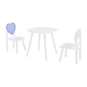 Set tavolo e 2 sedie per bambini bianco e viola 03_0009452