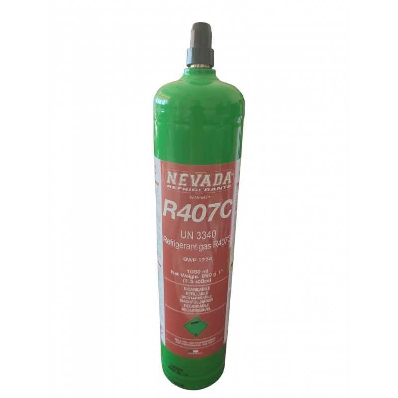 BOMBOLA gas REFRIGERANTE R407 DA 1 LT KG CLIMATIZZATORI MADE IN ITALY NEVADA - UNIVERSALE