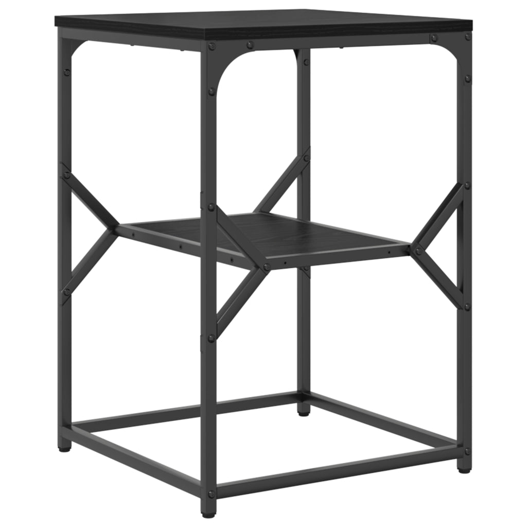 Tavolino  Nero Rovere 41x40x60 cm Legno ingegnerizzato