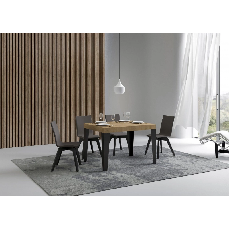 Tavolo allungabile 80x120/204 cm Flame telaio Antracite - Quercia Natura