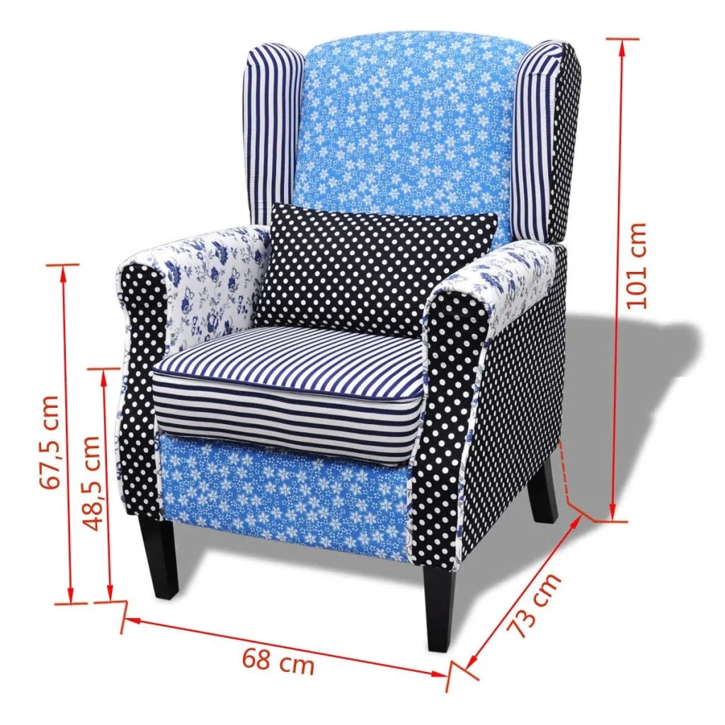 Poltrona poltrona divano club design per soggiorno con tessuto patchwork 1102039/3