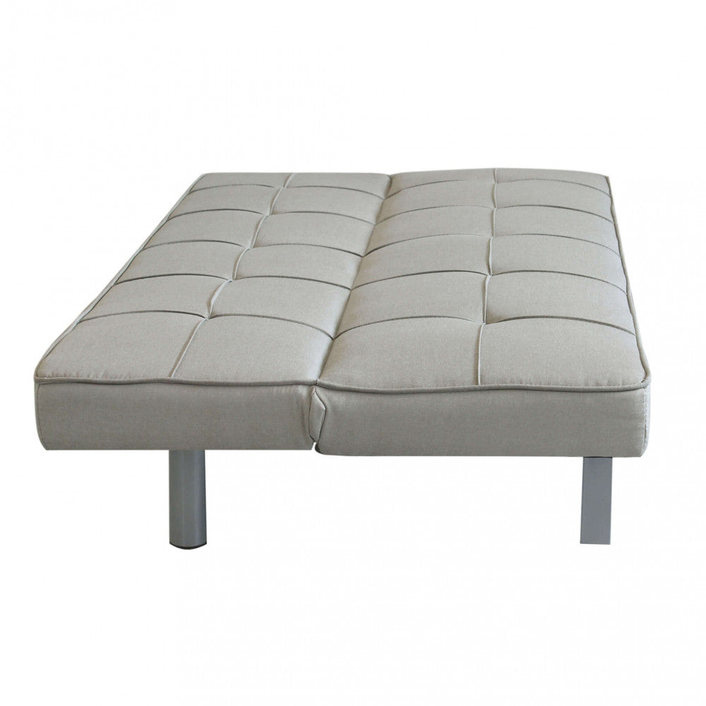 Divano Letto Aaron 178x80x71 cm in Tessuto Grigio chiaro