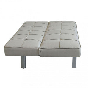 Divano Letto Aaron 178x80x71 cm in Tessuto Grigio chiaro