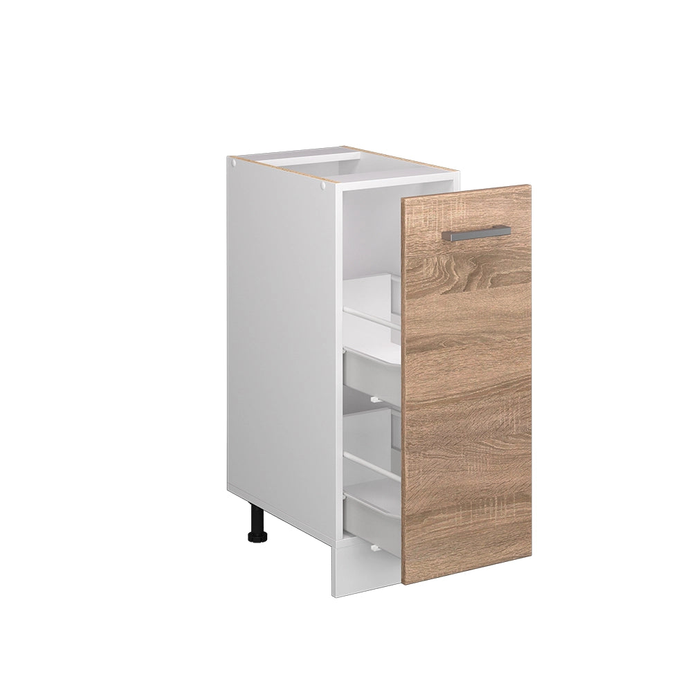 Armadio cucina dispensa alto R-Line Sonoma/Bianco 30 cm senza piano di lavoro Vicco