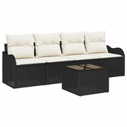Set Divano da Giardino | Set Salotto da Giardino Nero polyrattan