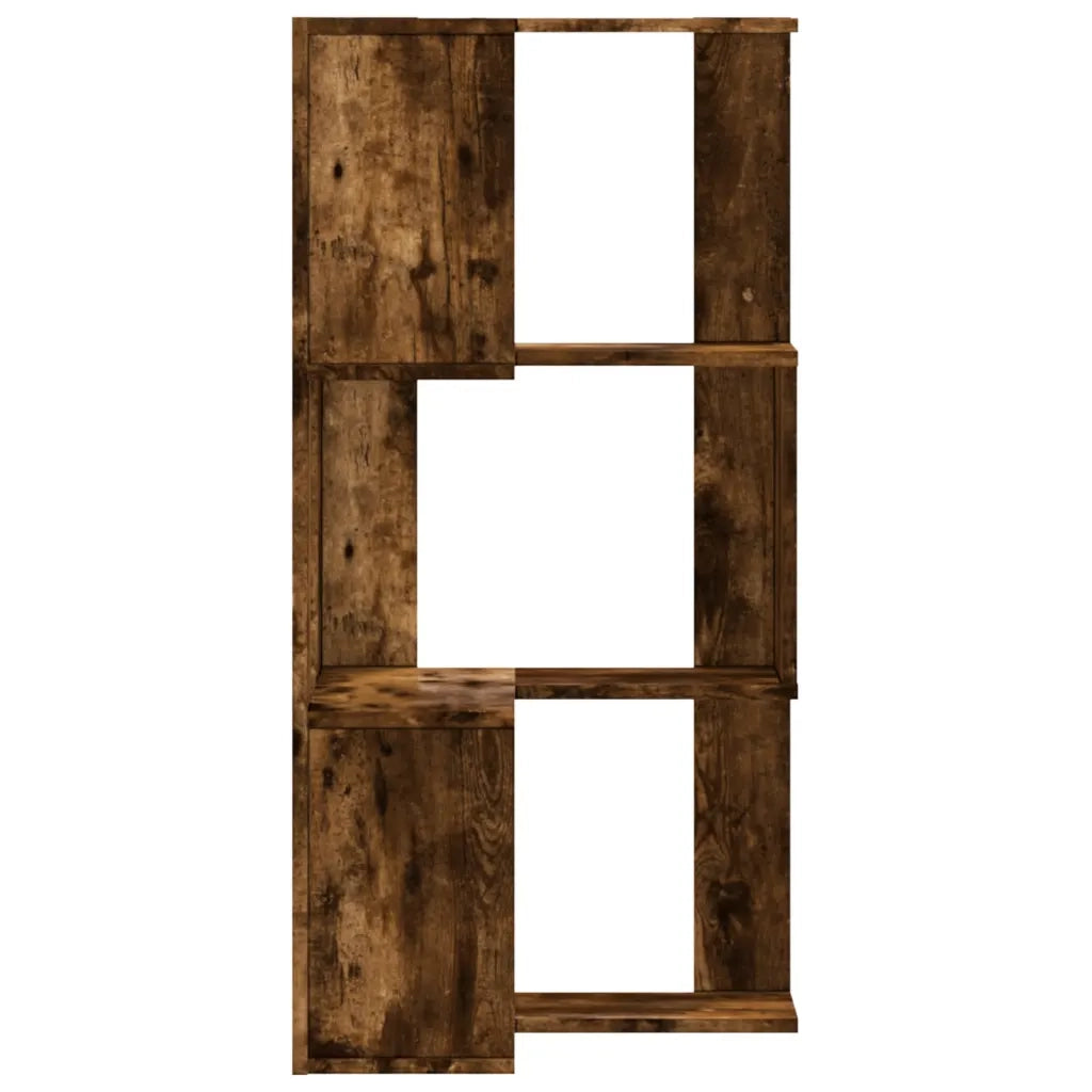 Libreria Angolare 3Ripiani Rovere Fumo 50x50x102 cm Multistrato 852595