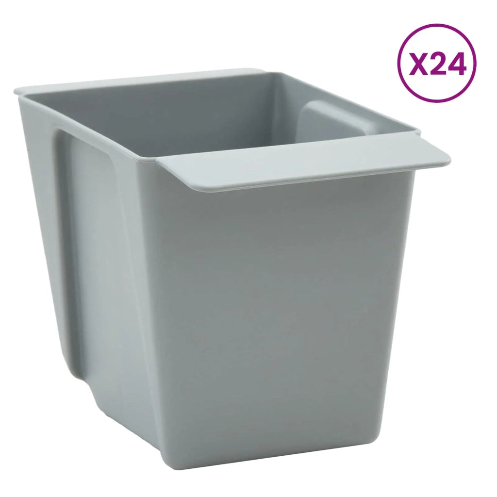 Fioriere per Euro pallet 24 pcs Grigio chiaro 13,5 x 9 x 9,5 cm 42037224