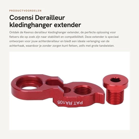 Derailleur hanger con alta compatibilità - Derailleur estensione - Accessori bicicletta - Leggero - Duraturo - Lunghezza totale 50,8 mm - Accessorio bicicletta