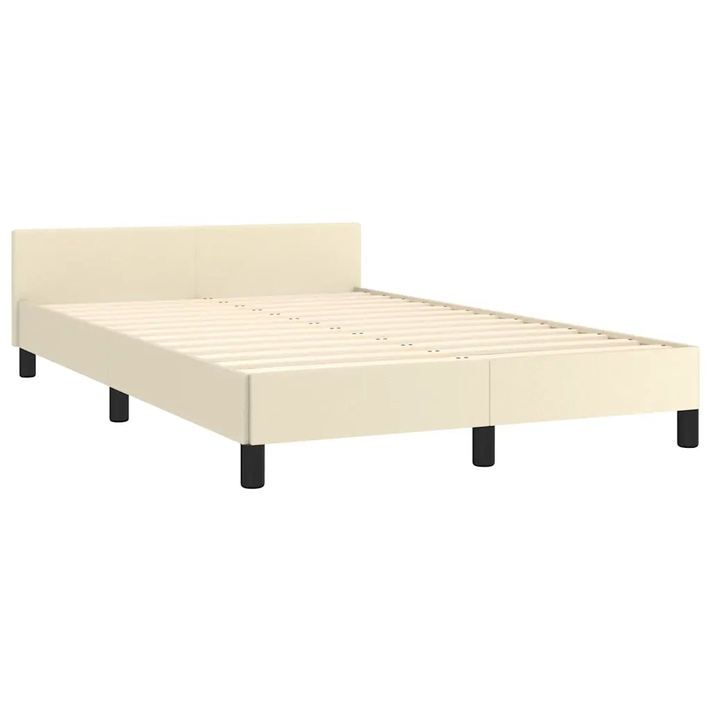 vidaXL Giroletto senza Materasso Crema 120x190 cm Similpelle