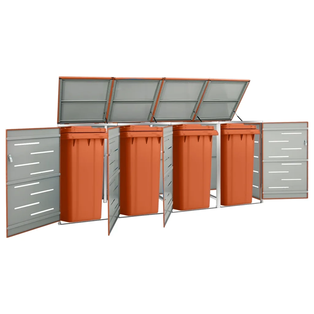 Copribidone per Spazzatura Singolo 69x77,5x112,5cm Acciaio Inox 149565