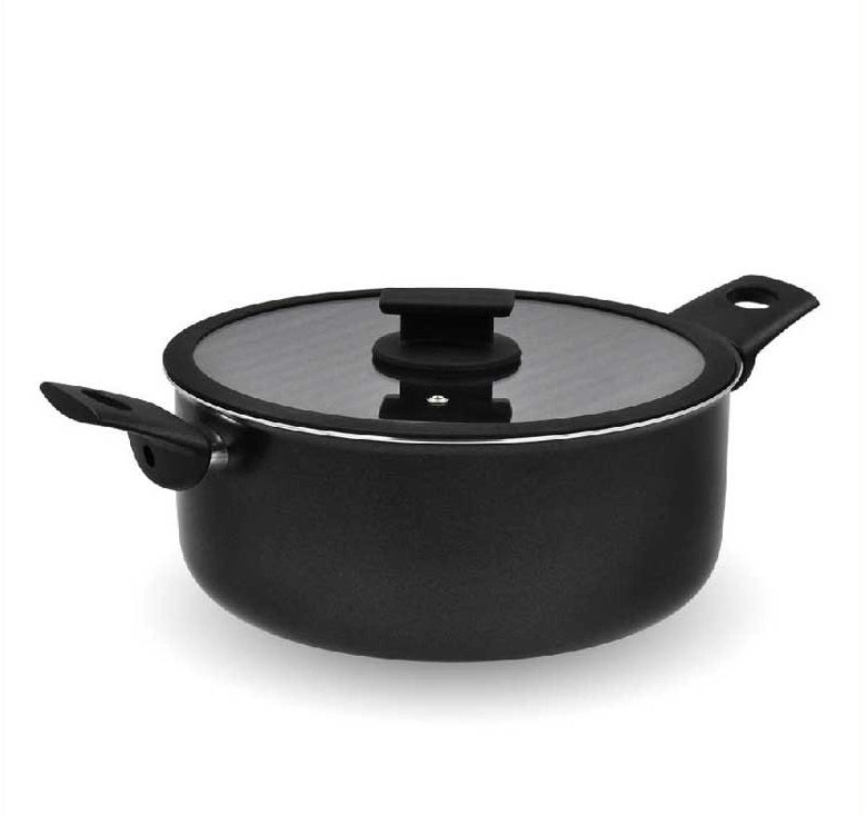 Casseruola Antiaderente Vulcano con Coperchio in Vetro 26 cm Accademia Mugnano