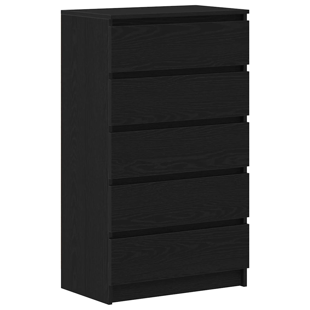 Cassettiera Rovere Nero 60x36x103 cm in Legno Multistrato 862008