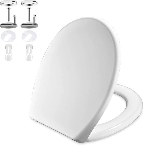 Braccio di toilette con chiusura lenta, funzione di svincolo rapido, antibatterico, bianco