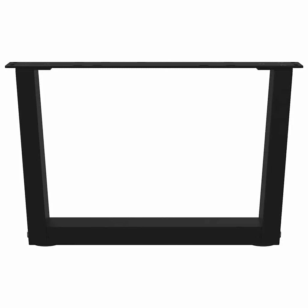 Set di 2 gambe per tavolino da caffè a forma di V 60 x 30-31,3 cm con piedini regolabili design moderno acciaio nero 02_0056900