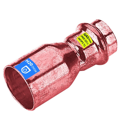MANICOTTO DI RIDUZIONE MF IN RAME A PRESSARE ACQUA/GAS- Diam. 22 x 18- FRABO- pezzi 1