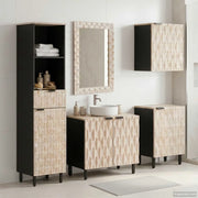 Set da Bagno con cassetto 5 pcs Finitura Bianco Lavato