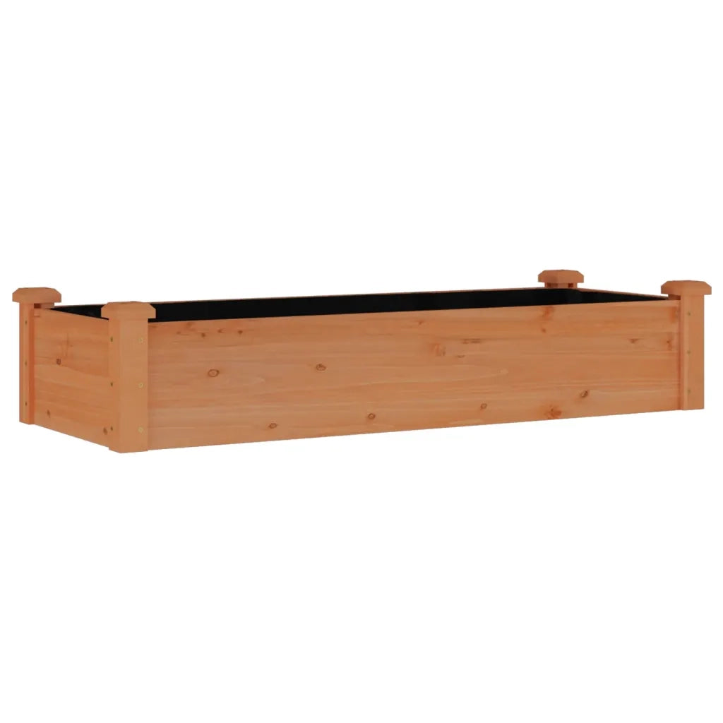 Fioriera | Cassetta per fiori | Vaso Giardino Fodera Marrone 120x45x25cm Massello Abete