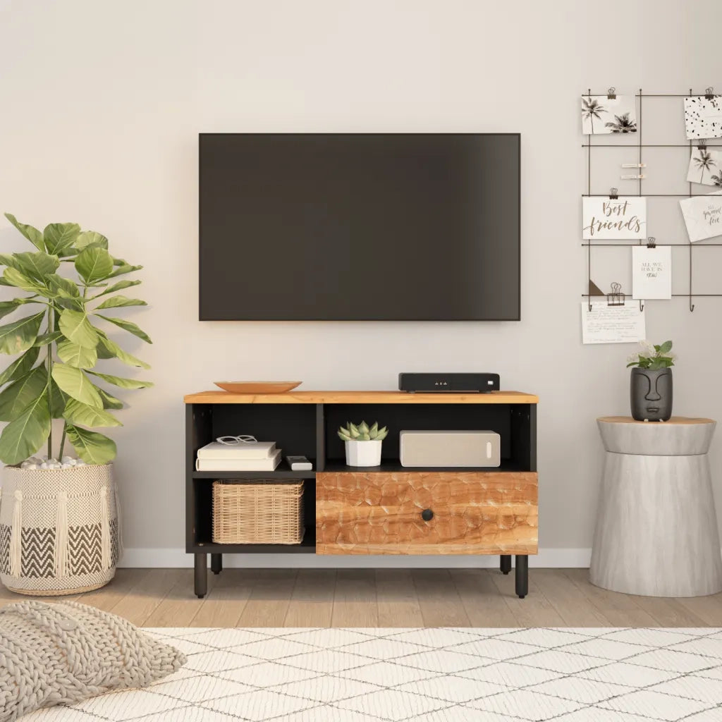 Mobile Porta TV 80x33x46 cm in Legno Massello di Acacia 356872