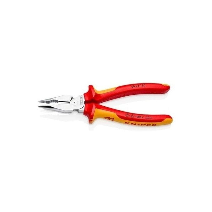 Knipex 08 26 185 Pinza a Becco Lungo con Isolamento VDE 1000 V Lunghezza 185 mm colore Arancione Rosso