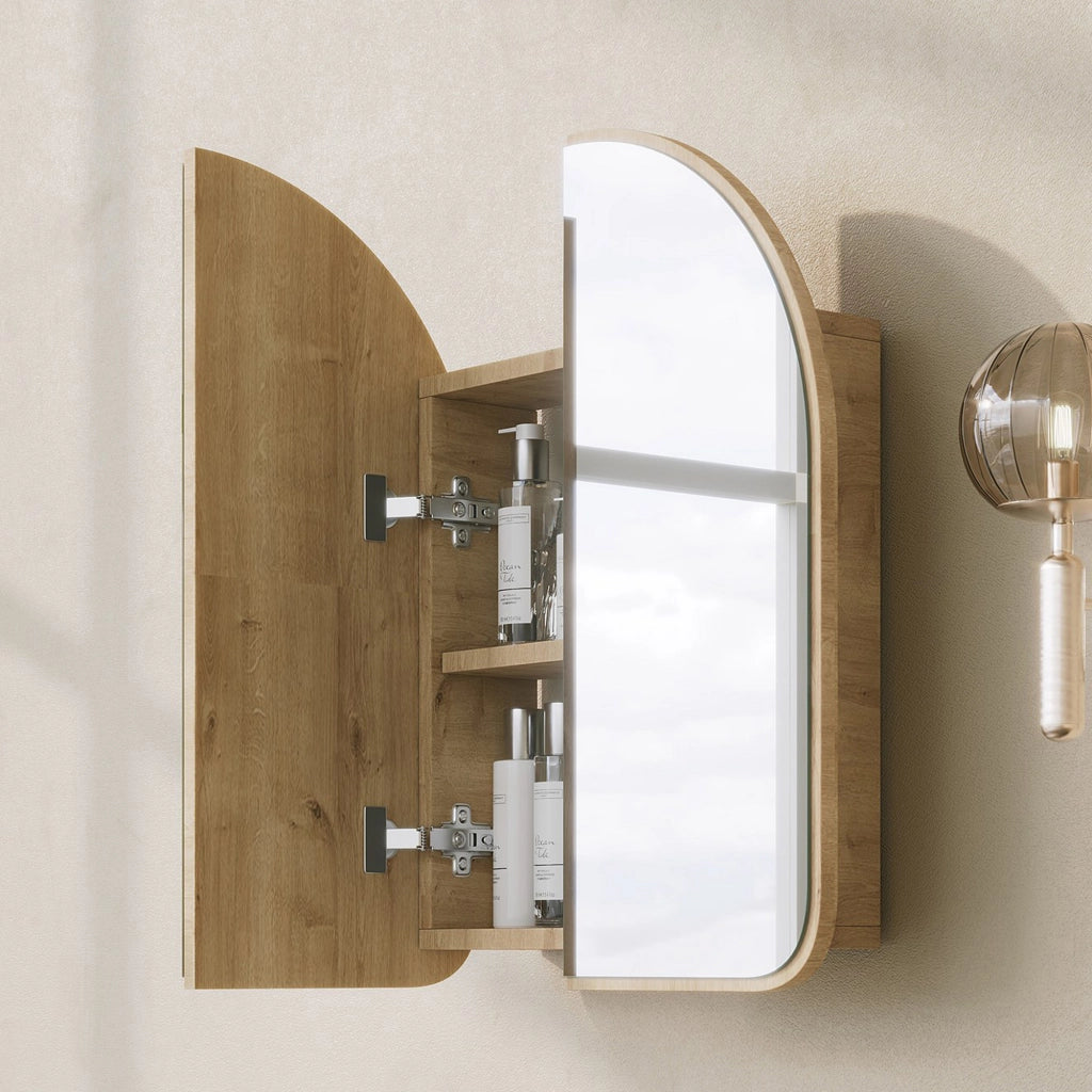 Vigano, Mobile Pensile Specchio Incluso, 60x70h cm Marrone Rovere
