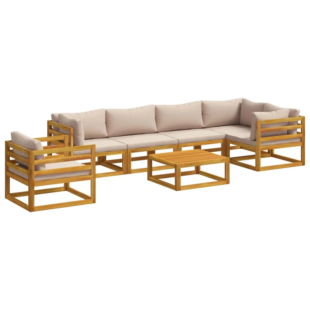 Set di divani 7 pz Naturale Legno di Acacia Massello 3417243