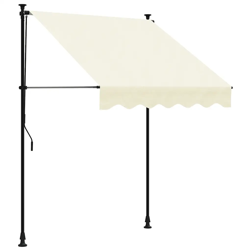 Tenda da Sole Retrattile Crema 150x150 cm in Tessuto e Acciaio