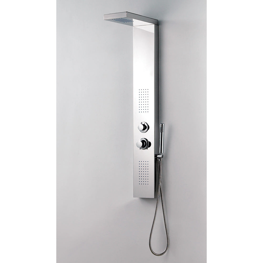 Colonna Doccia Multifunzione Idromassaggio Doccetta Acciaio Lucido