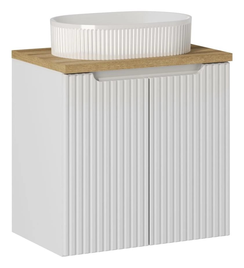Set mobili bagno 60 cm con lavabo da appoggio Nova White 60 x 1401 x 1401 cm