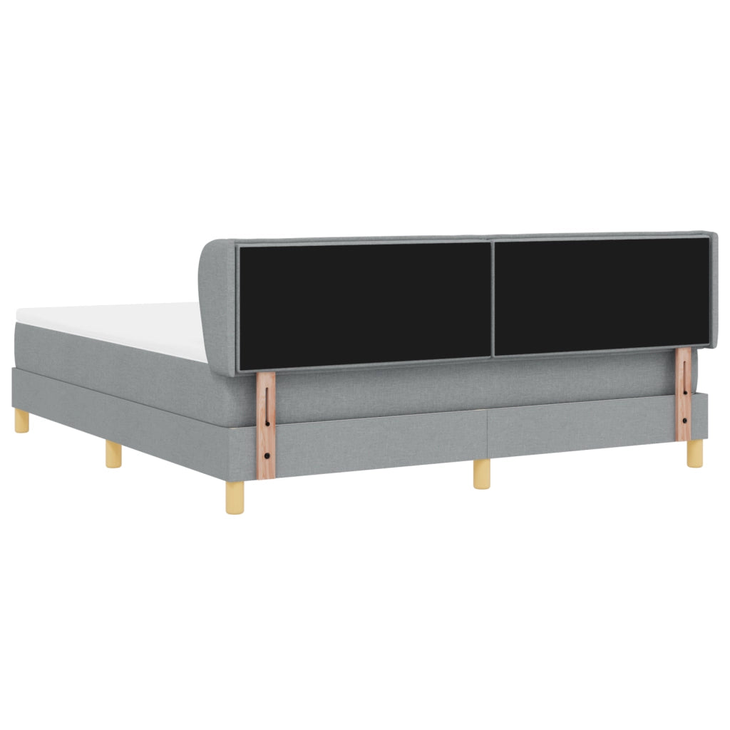 Letto a Molla  con Materasso Grigio Chiaro 180x200 cm in Tessuto