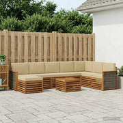 Set di divani da esterno con cuscino 7 pcs Naturale