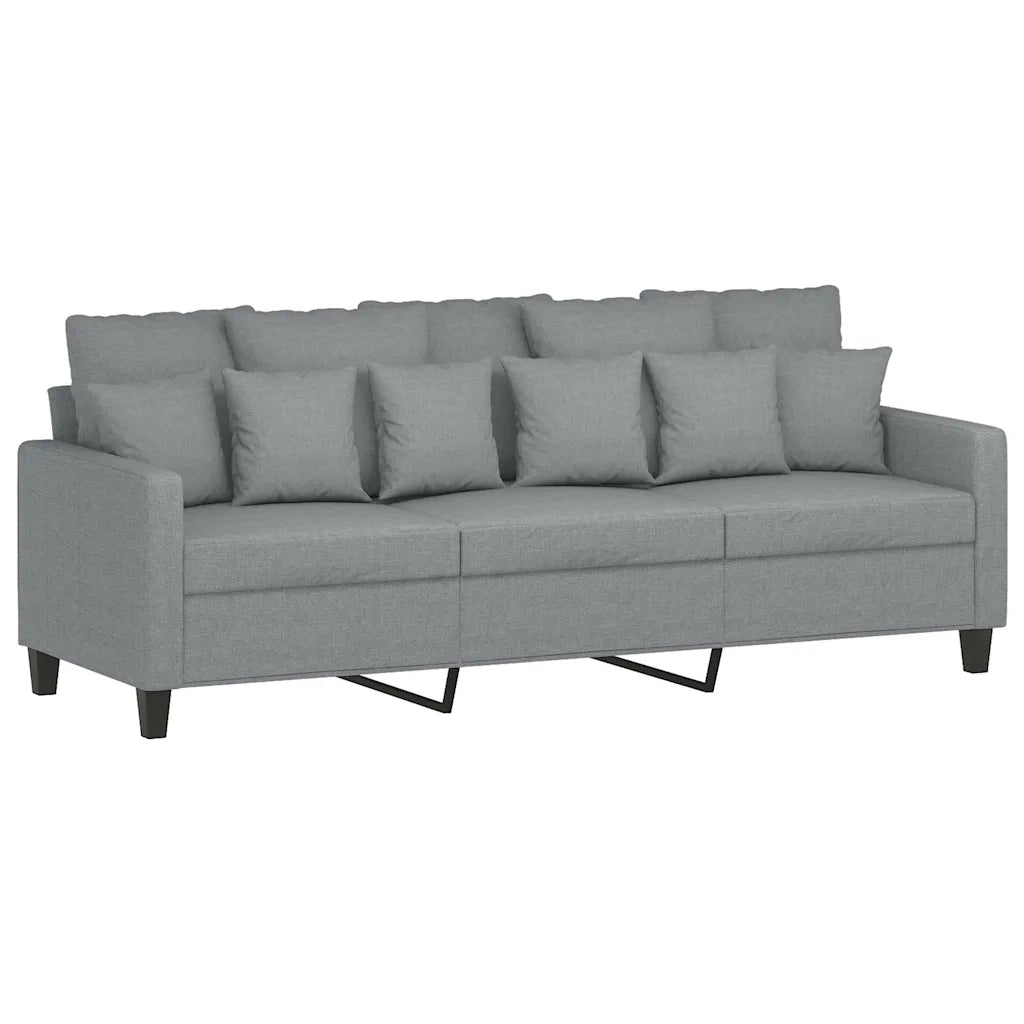 Divano a 3 Posti-Sofa 3 Posti Grigio Chiaro 180 cm in Tessuto 660805