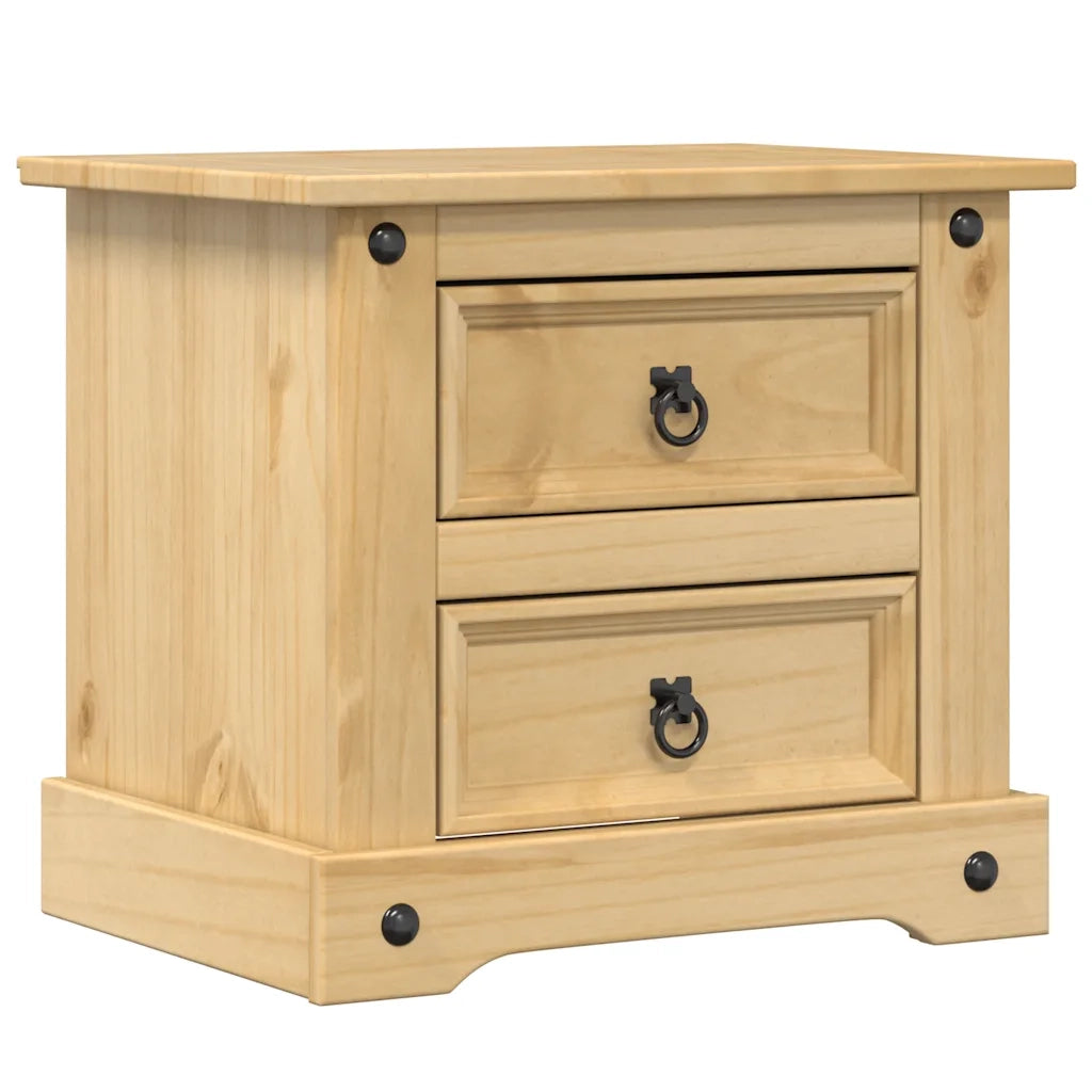 Comodino Corona 53x39x47 cm in Legno Massello di Pino 4005658