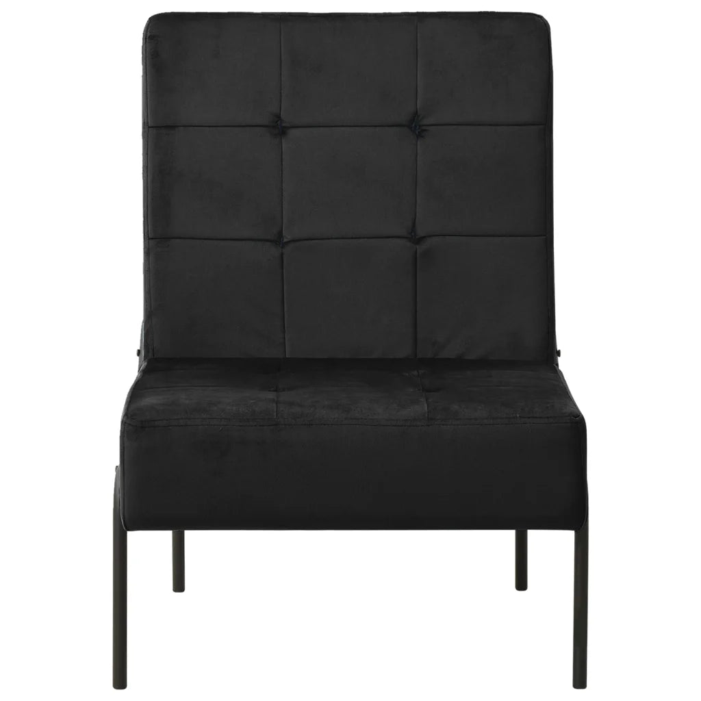 Poltrona Relax | Sedia Relax 65x79x87 cm Nera in Velluto
